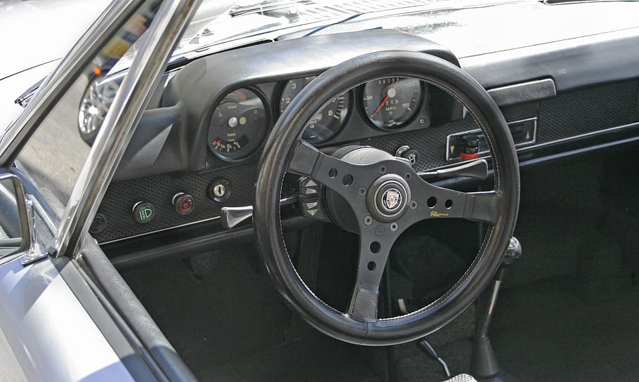 black steering wheel, united states, milford, gauge, bumper, vehicle HD wallpaper