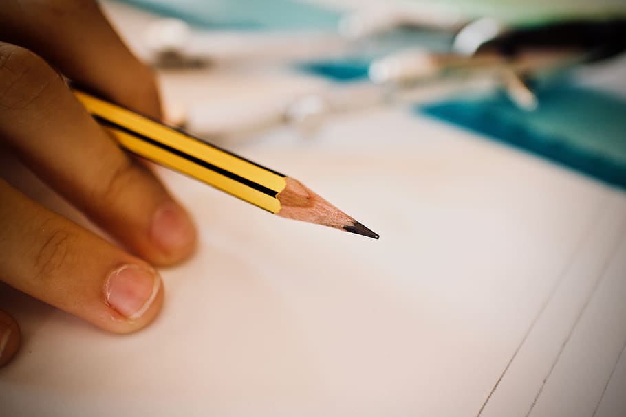 pencil, ruler, school, creative, drawing, work, desk, education HD wallpaper