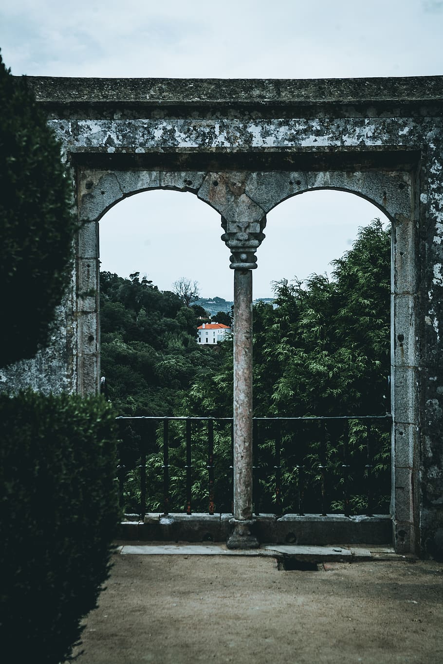 gate, building, architecture, porch, pillar, column, arbour HD wallpaper