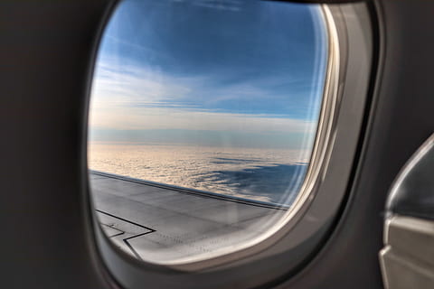 airplane view, window, france, embraer 170, transportation, vehicle HD wallpaper