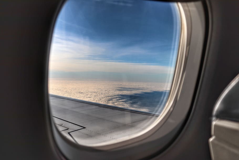 airplane view, window, france, embraer 170, transportation, vehicle HD wallpaper