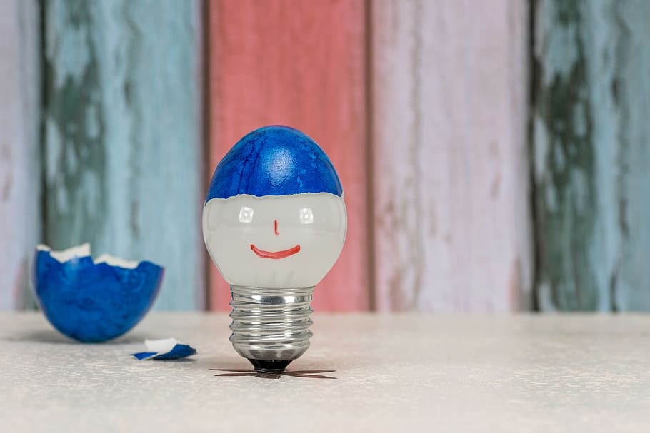 light bulb, eggshell, version, face, funny, energy, thread HD wallpaper