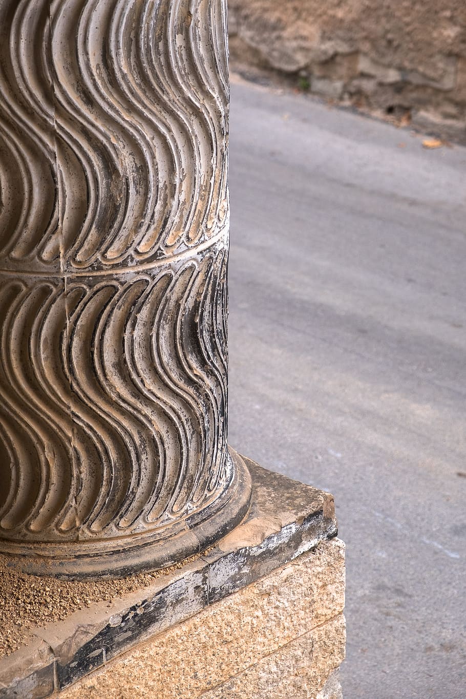 spain, canet de mar, stone, texture, architecture, street, column HD wallpaper