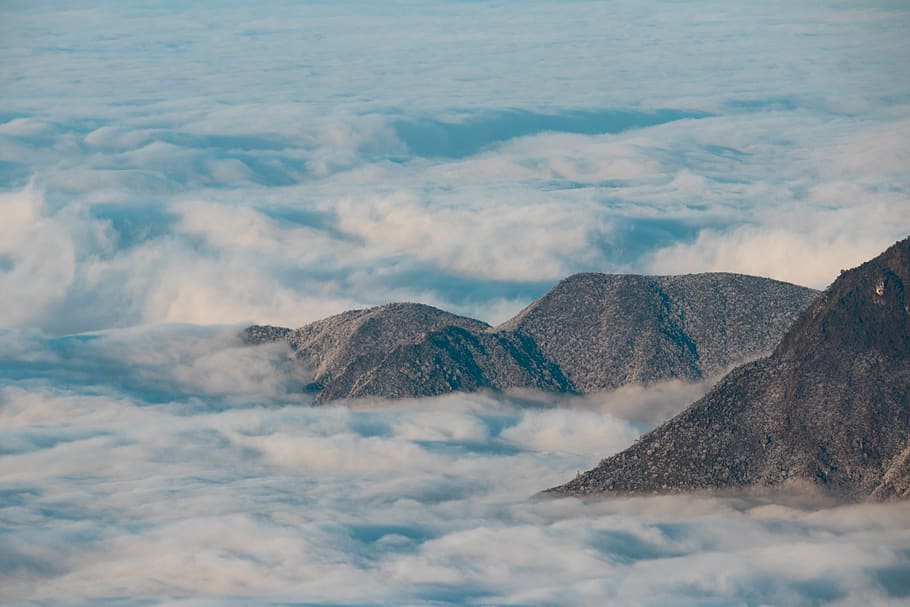 clouds beside high mountains, mountain range, nature, outdoors HD wallpaper