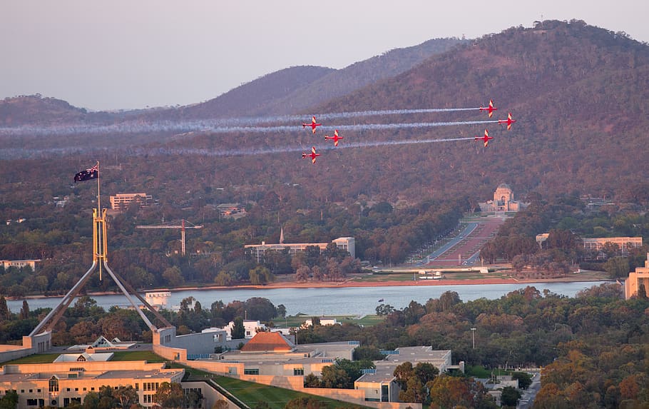 australia, canberra, architecture, mountain, transportation HD wallpaper