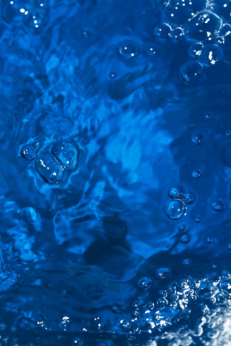 blue, water, liquid, bubbles, splash, drop, nature, no people HD wallpaper