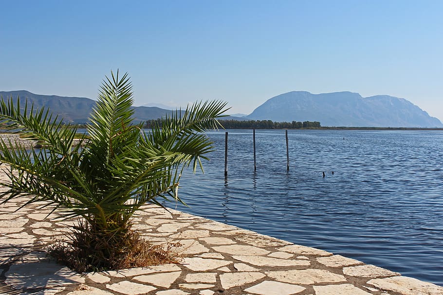 messolonghi, greece, view, panorama, reflection, sea, water HD wallpaper