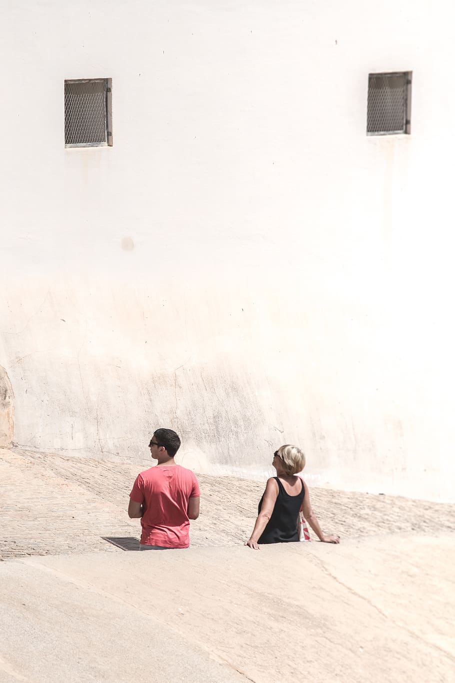 dalt vila, spain, eivissa, windows, couple, sun, summer, tourism HD wallpaper
