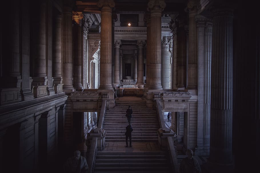 building, stairs, steps, human, activity, construction, pillar HD wallpaper