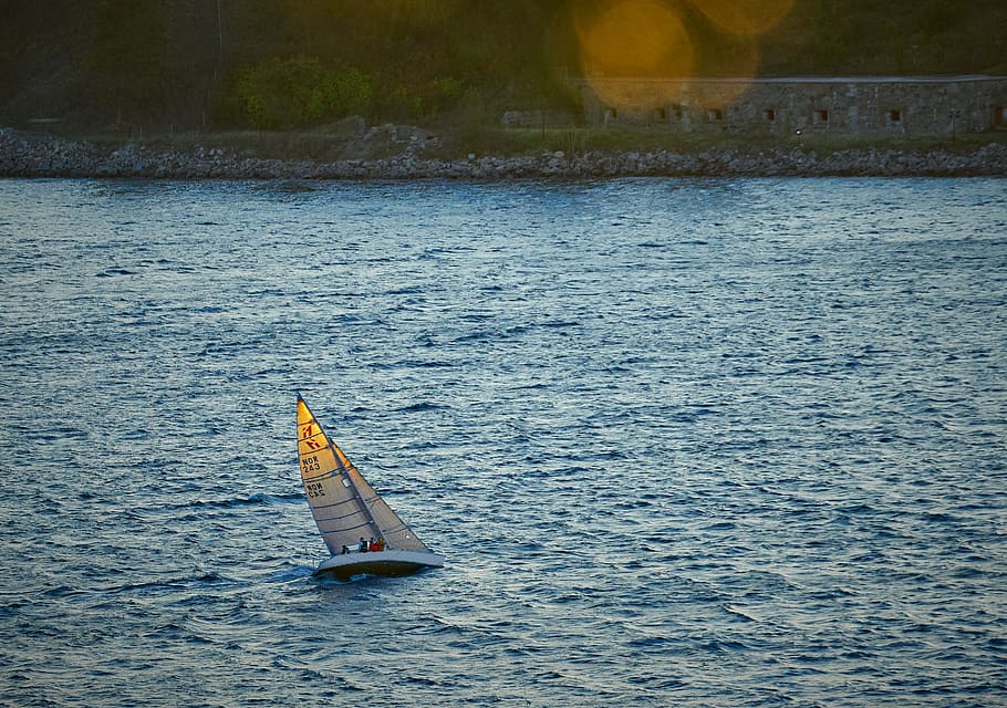 white sail boat, vessel, yacht, watercraft, transportation, dinghy HD wallpaper