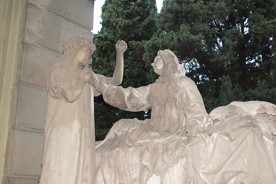 italy, genova, monumental cemetery of staglieno, statue, sculpture