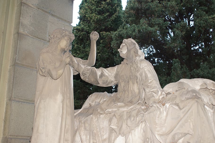 italy, genova, monumental cemetery of staglieno, statue, sculpture, HD wallpaper