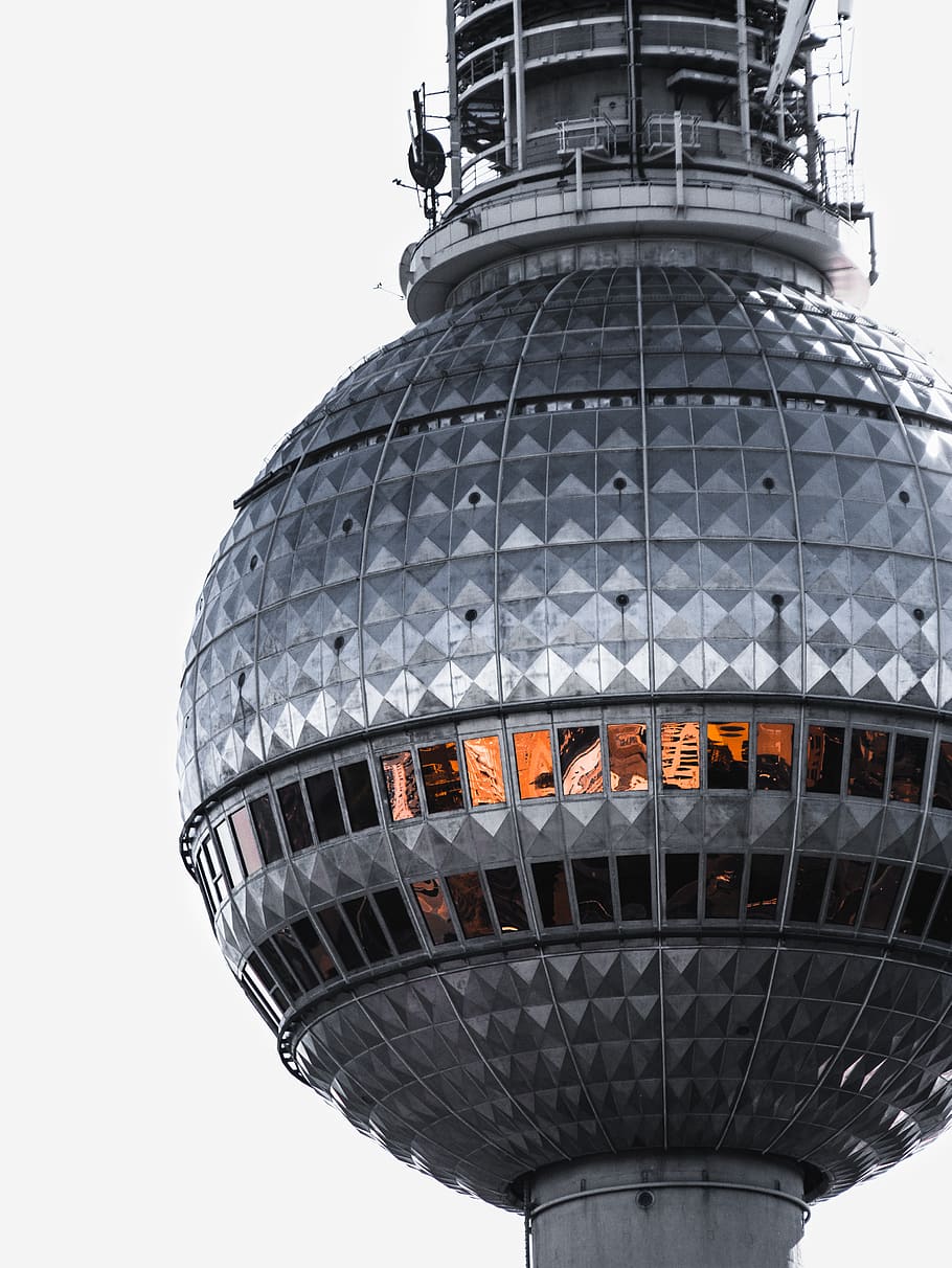 round gray tower, berlin, germany, building, architecture, berliner fernsehturm, HD wallpaper