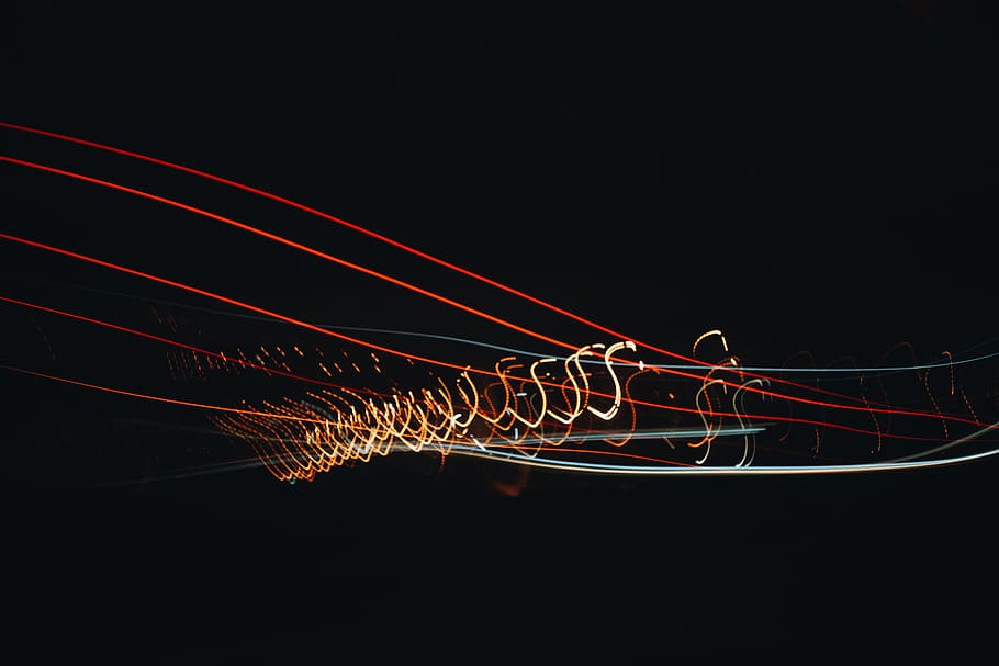 time-lapse photography of orange and red light, abstract, motion HD wallpaper