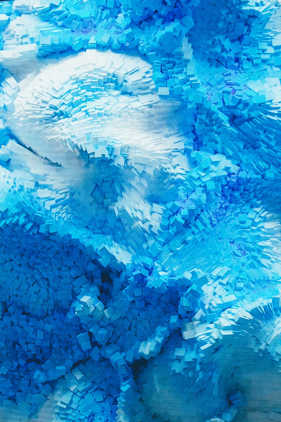 Blue and White Abstract Painting, art, bright, close-up, colors HD wallpaper