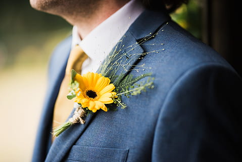 HD wallpaper: man in blue suit jacket with yellow clipped flower, lapel,  corsage | Wallpaper Flare