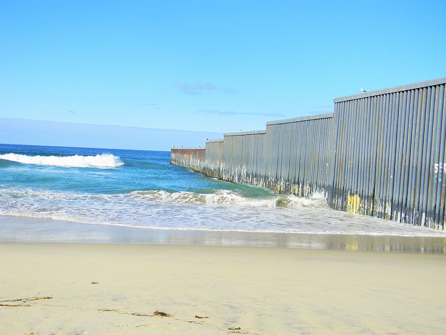 mexico, playas de tijuana, sea, border, san diego, frontier, HD wallpaper