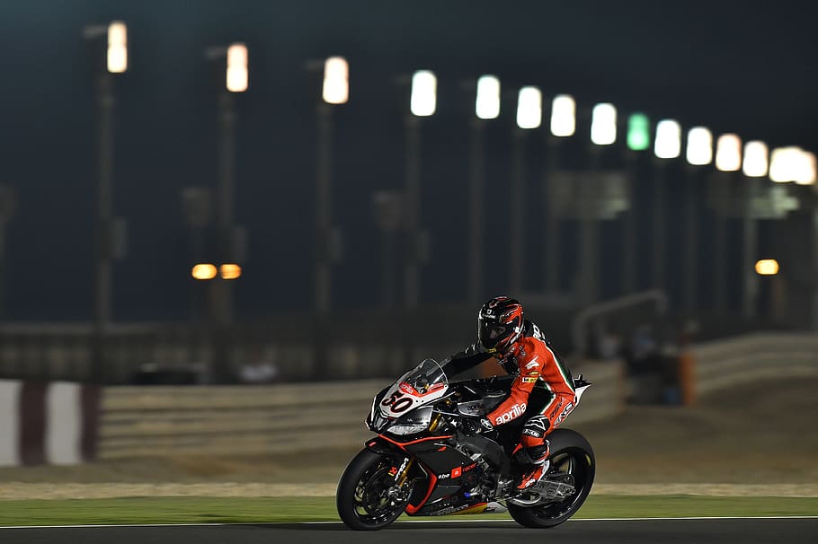 Person Riding Super Bike during Night Race, action, auto racing, HD wallpaper