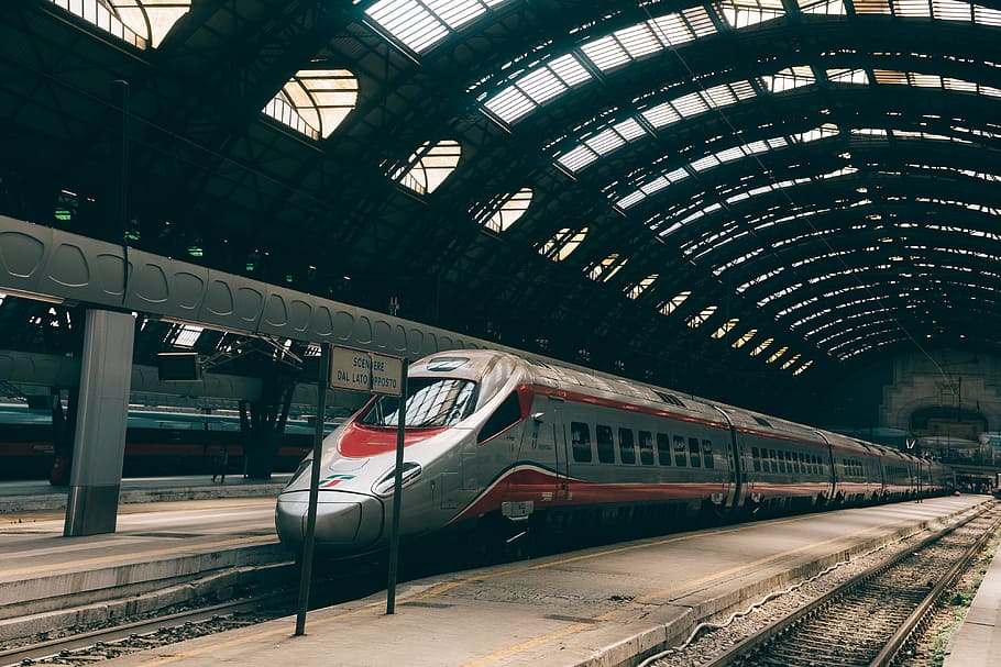 Train on Milan station, arrival, central, centrale, commute, commuting HD wallpaper