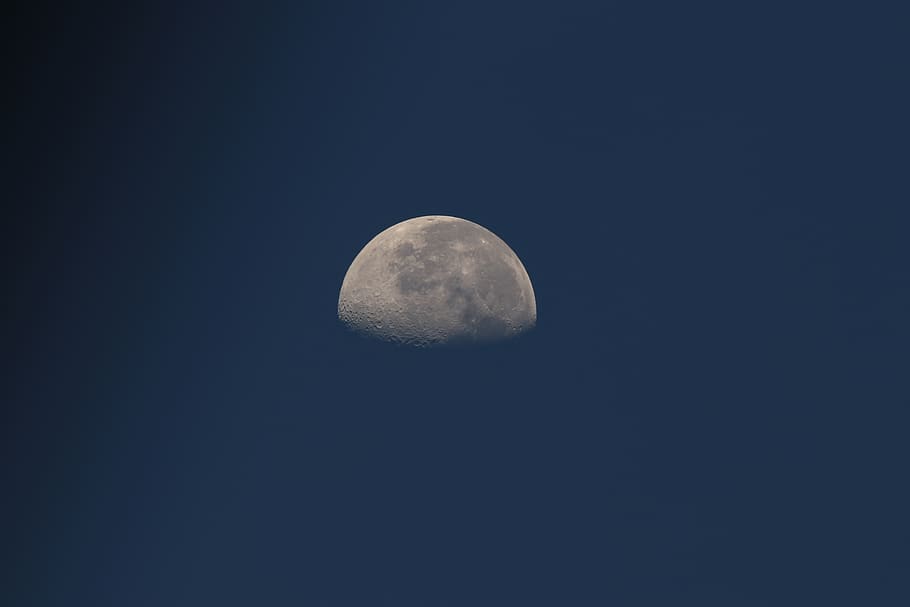 half moon display, astronomy, night, space, sky, beauty in nature HD wallpaper