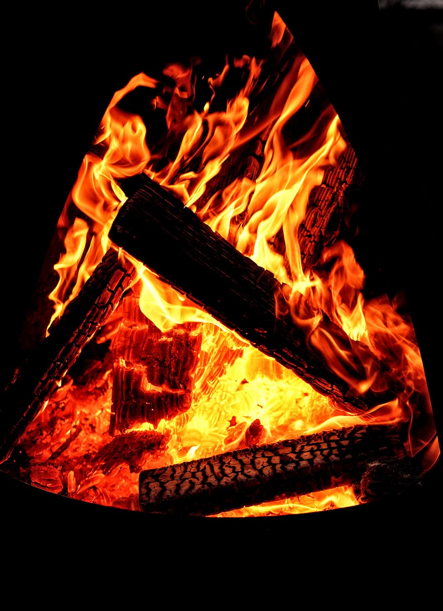 fire, flame, burn, burning, winter, cold, warm, wood, survive HD wallpaper