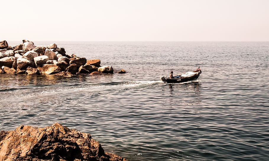 italy, levanto, cinque terre point, fishing, cinqueterre, fisherman, HD wallpaper