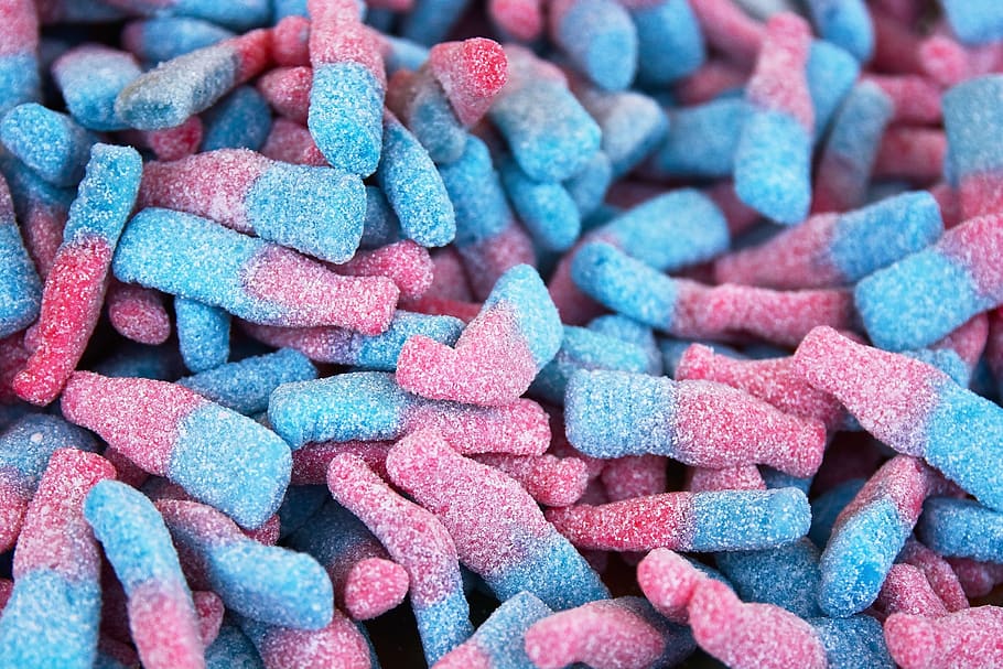 acid, sweet, nutrition, sour, food, nibble, pink-blue, sugar, HD wallpaper