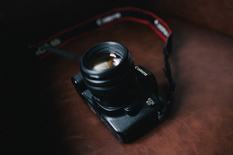 black Canon EOS 6D camera, electronics, camera lens, strap, digital camera