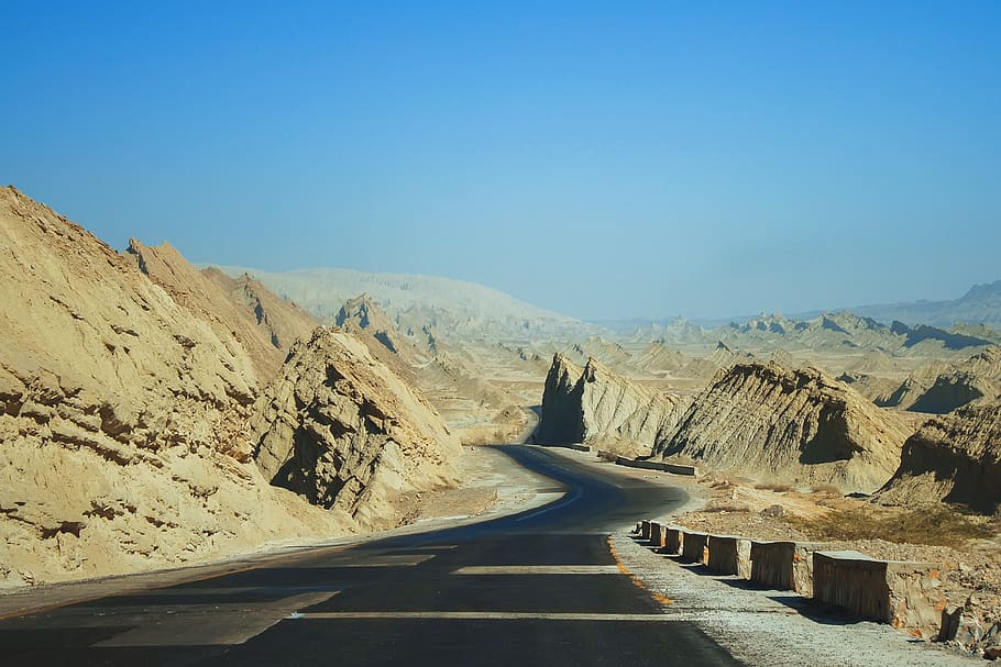 wilderness, mountains, range, road, heaven, sea, sky, coast HD wallpaper