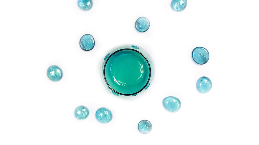water, drop, white, blue, green, table, container, no people HD wallpaper