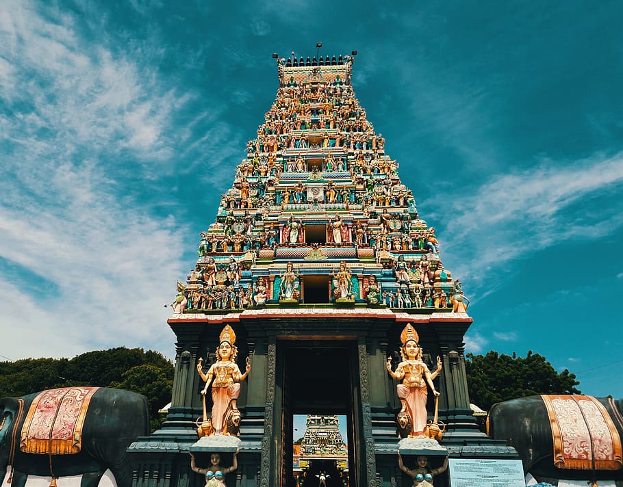 building, god, gold, photography, sky, sri lanka, temple, travel, HD wallpaper