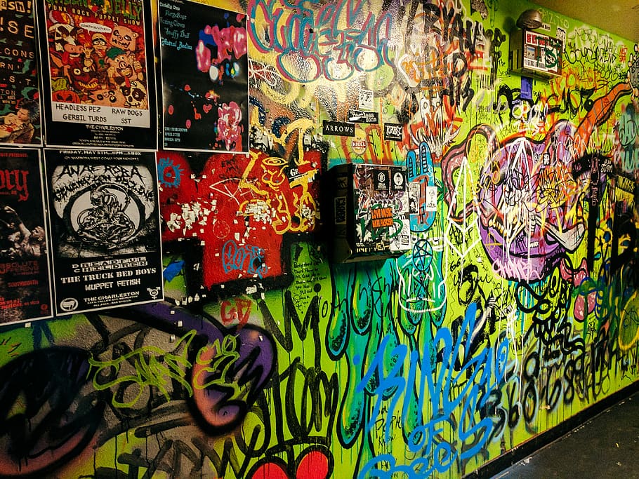 punk rock, graffiti, multi colored, creativity, art and craft, HD wallpaper