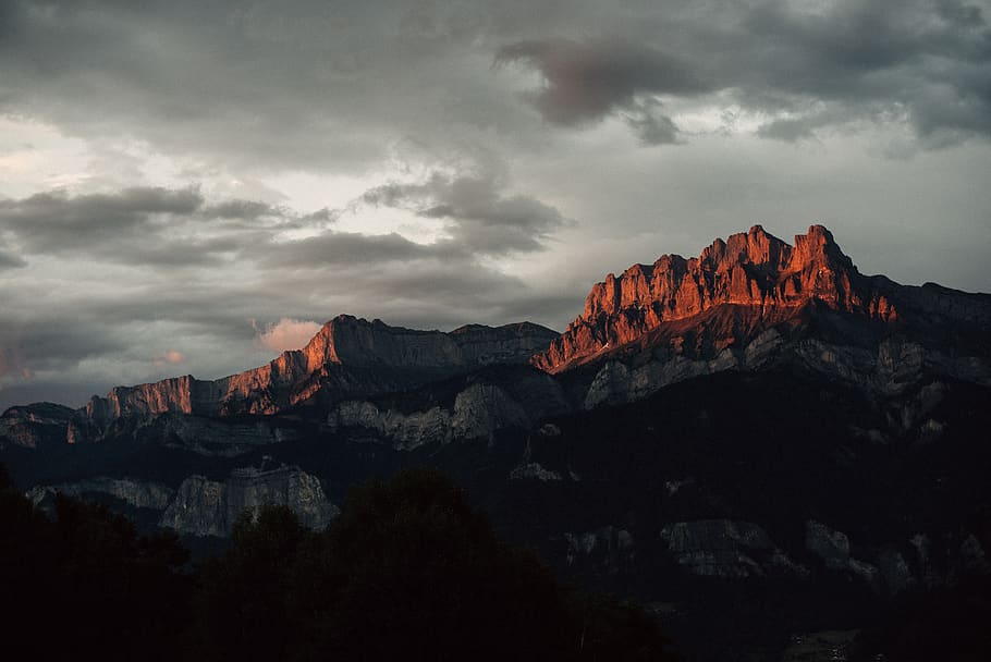 rock formations, france, passy, aiguille du varan, mountain range HD wallpaper
