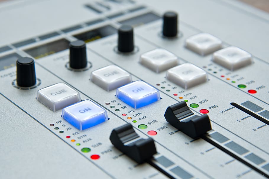 White and Black Music Mixer, audio mixer, buttons, console, controls, HD wallpaper