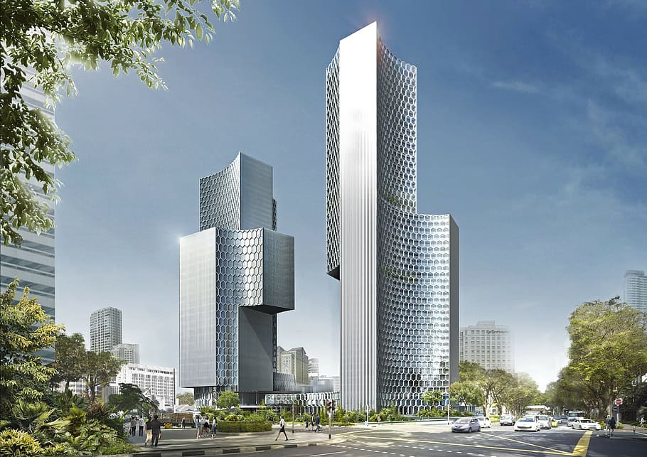 digital, art, building, construction, architecture, skyscraper HD wallpaper