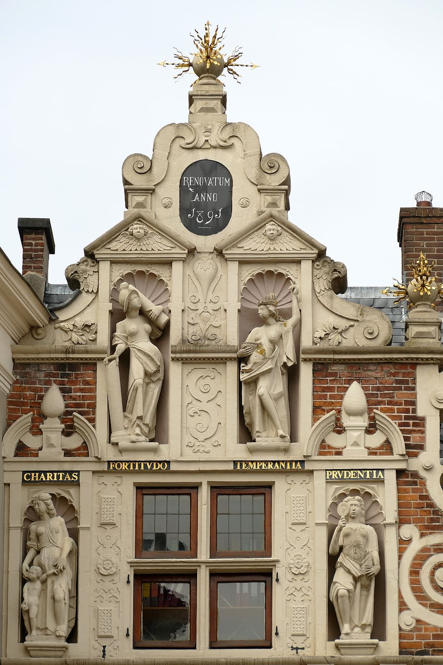 facade, image, statue, architecture, woman, figure, deventer HD wallpaper