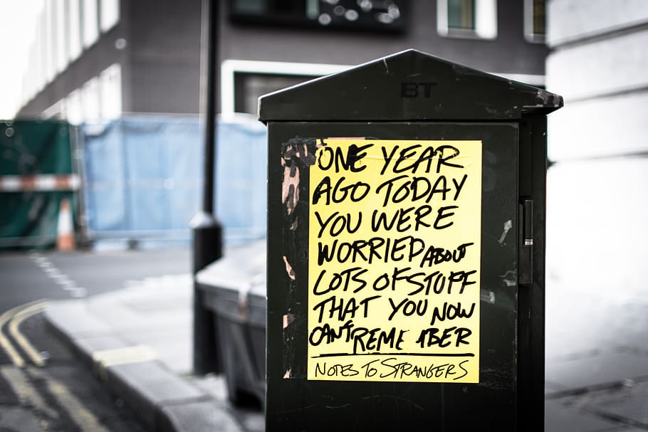 black mailbox beside road, text, communication, western script HD wallpaper