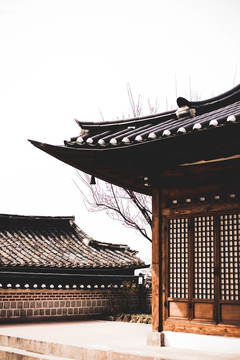 black and brown temple, architecture, built structure, roof, building exterior HD wallpaper