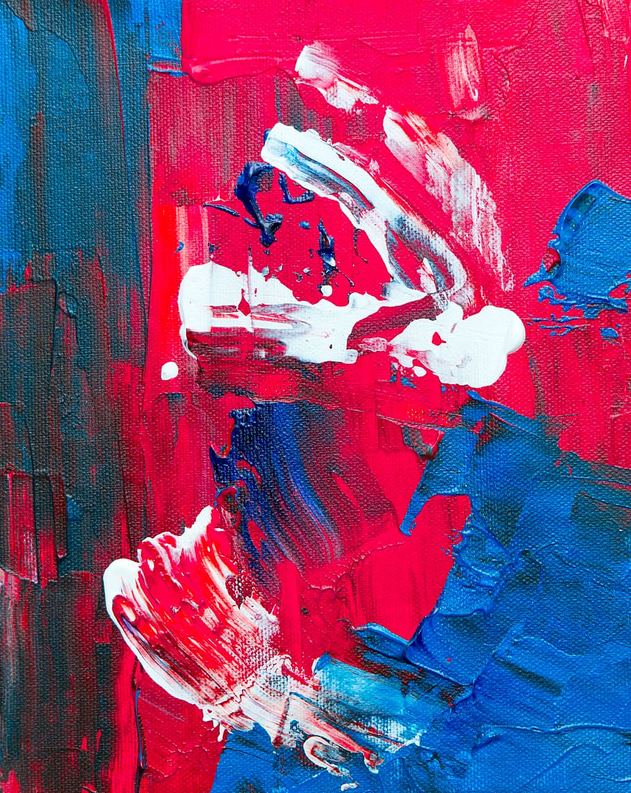 red, paint, art and craft, creativity, blue, painted image HD wallpaper