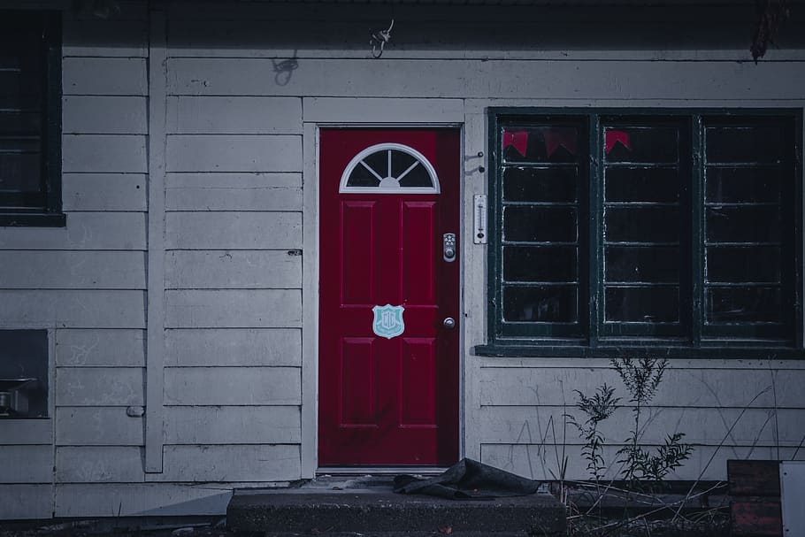 canada, toronto, door, forest, house, red, built structure HD wallpaper