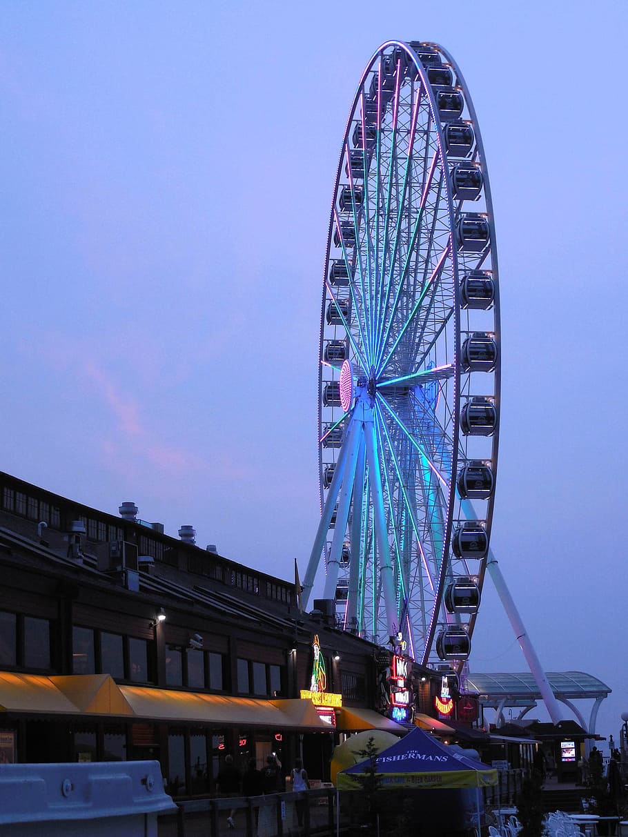Ferris Wheel, seattle, seattle great wheel, pier, entertainment