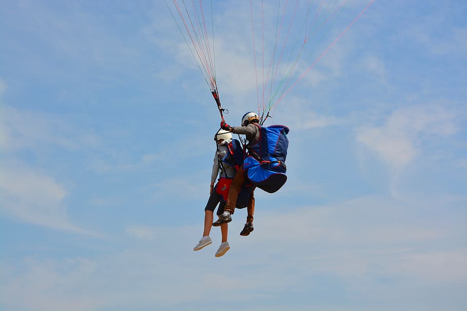 paragliding, paragliding bis place, duo, harnesses, paragliders
