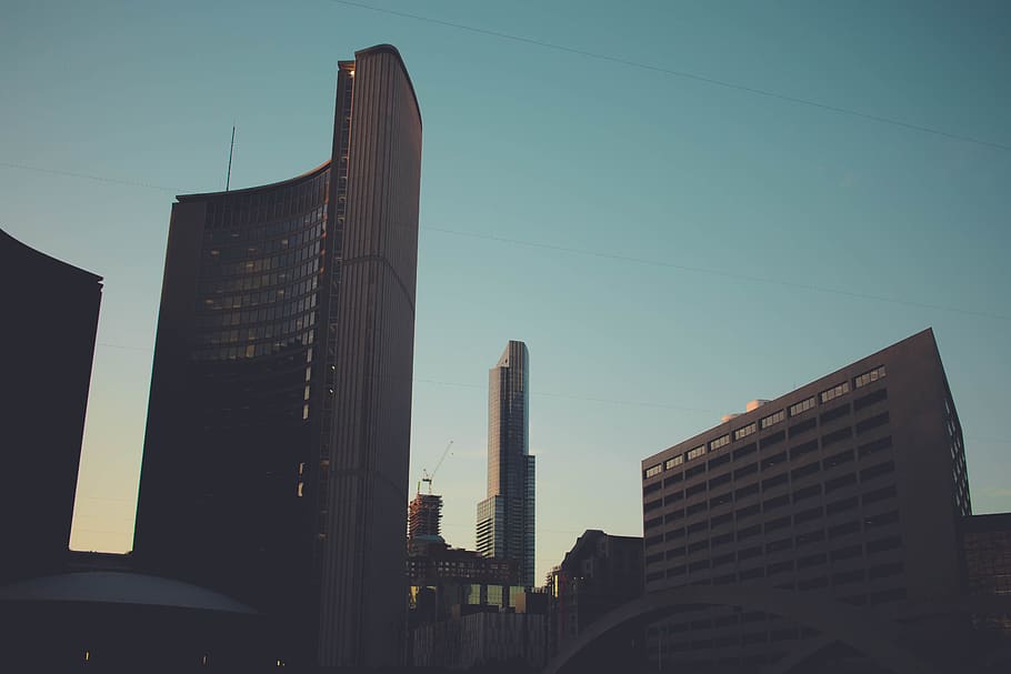 gray concrete building, urban, city, canada, toronto, downtown HD wallpaper