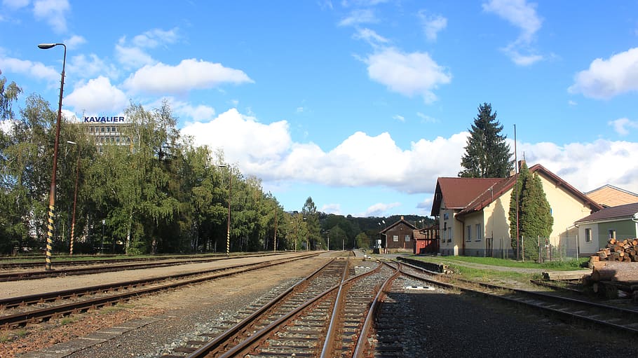 Hd Wallpaper Czechia Sazava Sazava Cerne Budy Railroad Track Sky Wallpaper Flare