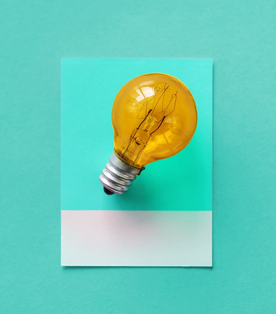 bulb, card, colorful, concept, conceptual, creative, creativity