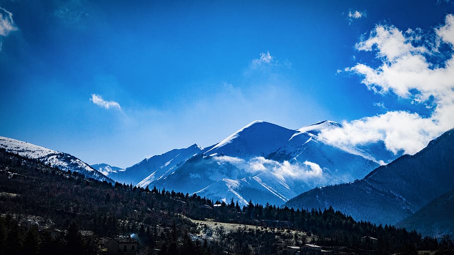 Photo of Trees on Mountains, clouds, cold, daylight, high, ice HD wallpaper