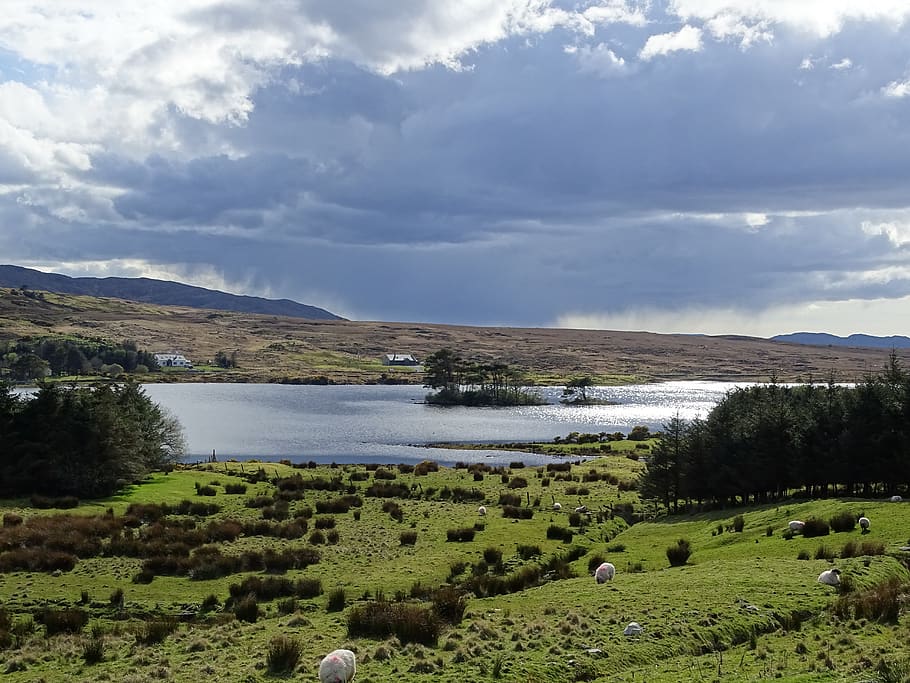 air, nature, landscape, clouds, ireland, water, irish, europe HD wallpaper