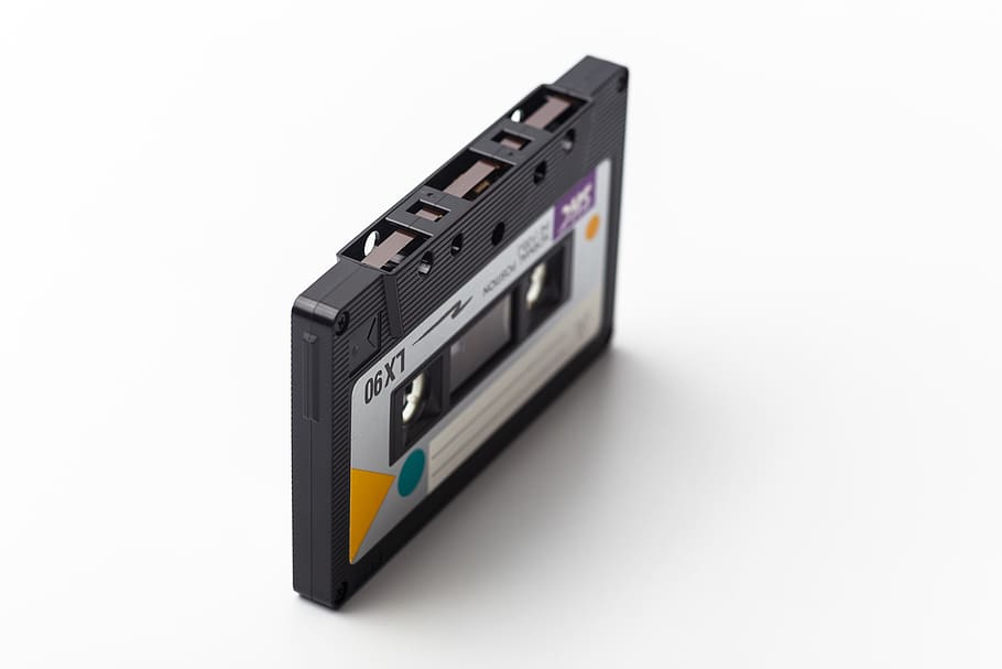 Black Lx90 Cassette Tape, audio, classic, data, device, indoors, HD wallpaper