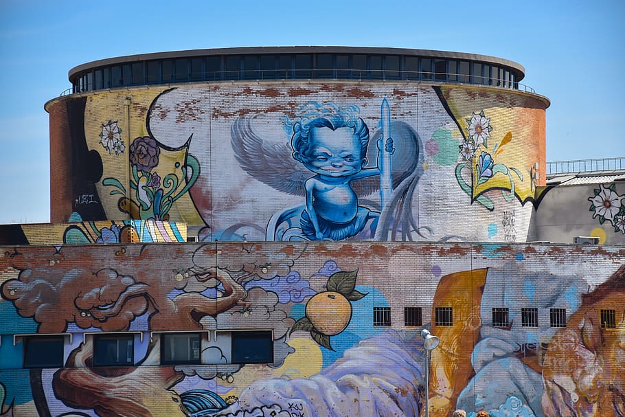 painted building, art, mural, painting, saville street, street art HD wallpaper