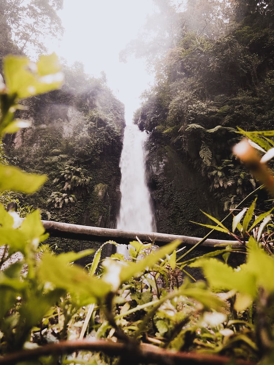nature, water, outdoors, river, waterfall, indonesia, bumiaji HD wallpaper